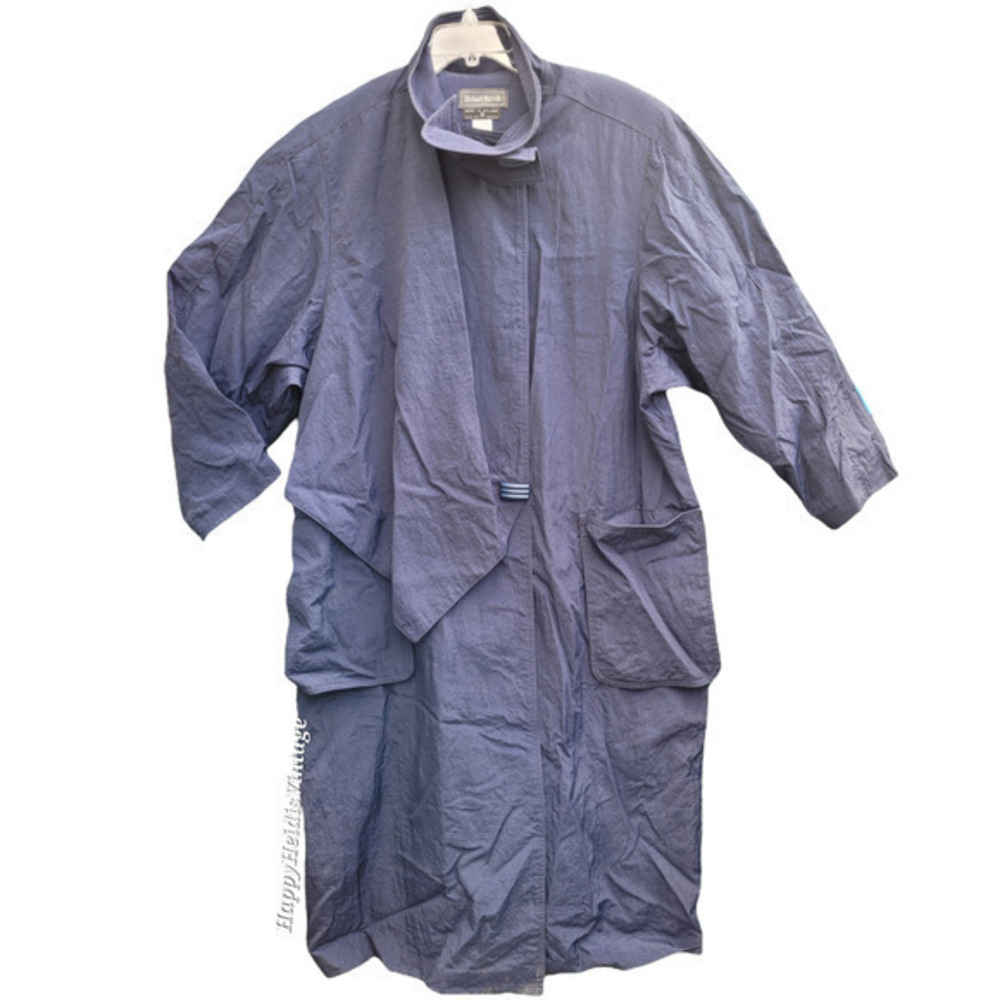 Vintage Michael Mortell Asymmetrical Lined Breakfast Club Irish Rain Trench Coat